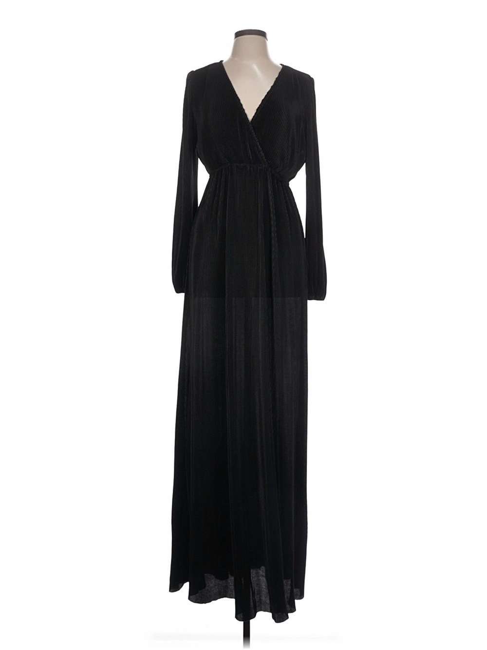 Baltic Born Large Black V-Neck Long Sleeve Maxi Dress